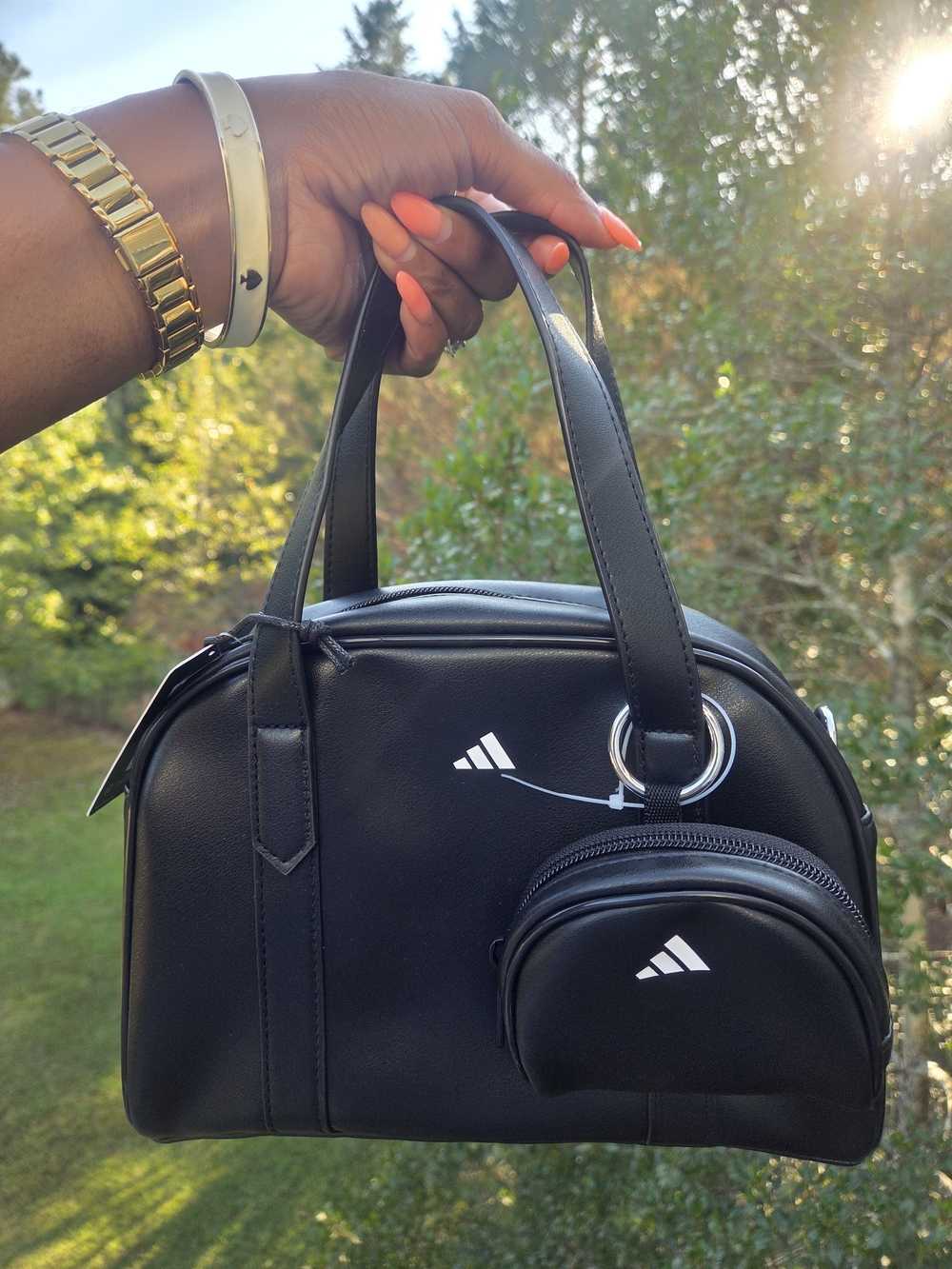 adidas Black Mini Bowling Bag with Detachable Coin Pouch